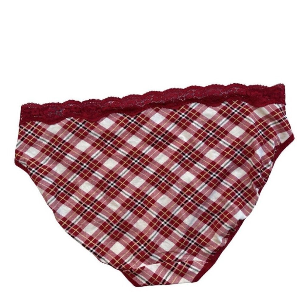 Ambrielle ORGANIC COTTON red taffy plaid panties Size XXL NWT - Picture 6 of 7
